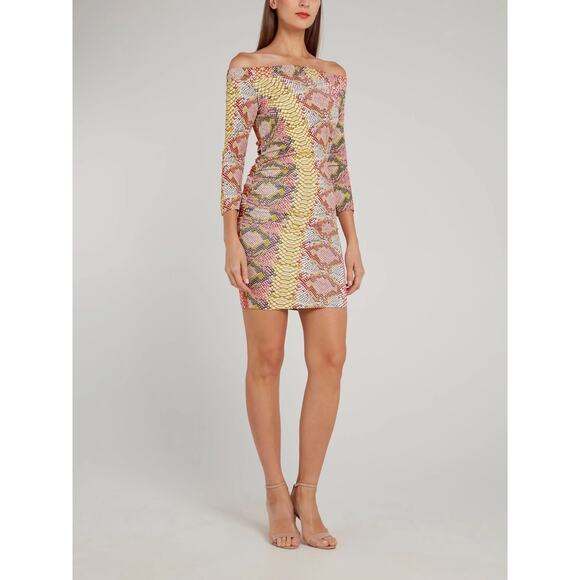 Roberto Cavalli Just Cavalli python‎ snake print jersey dress size 44 - Picture 1 of 13